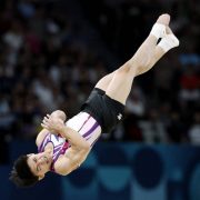 Paris 2024 Olympics - Artistic Gymnastics - Men's Floor Exercise Final - Bercy Arena, Paris, France - August 03, 2024. Carlos Edriel Yulo of Philippines in action. REUTERS/Amanda Perobelli